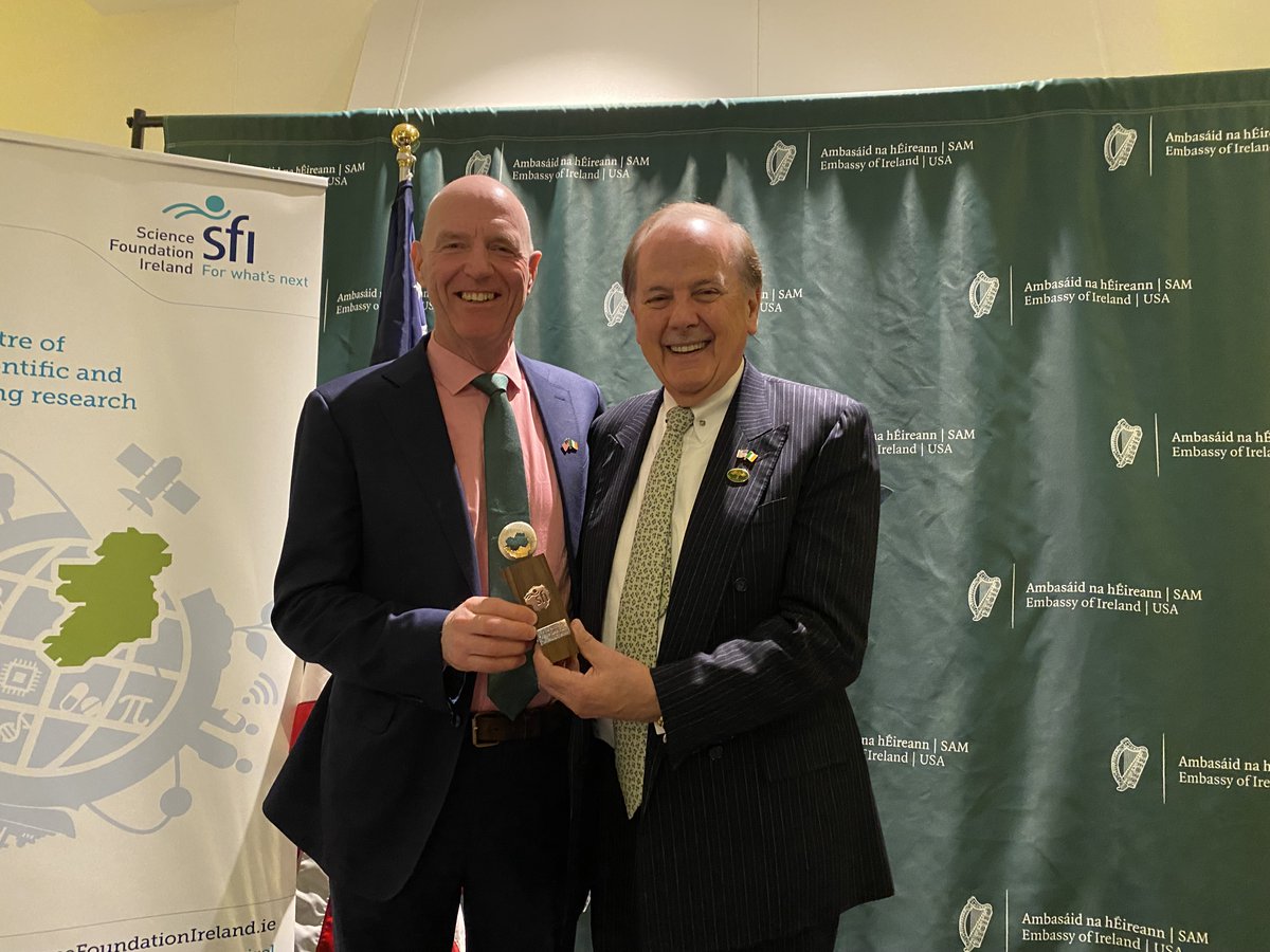 AmericanChamber's tweet photo. Thank you to @scienceirel who hosted AmCham in Washington today for the for the presentation of the prestigious SFI Science Medal which was presented by An Taoiseach, @LeoVaradkar to Dr Paul Whelton, and to Mr Paul Daugherty
#AmChaminDC https://t.co/GMnK4NMCvX