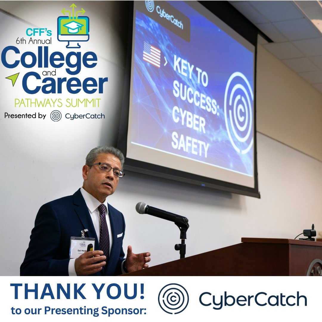 cffsd's tweet photo. A huge thank you to CFF's 6th Annual College and Career Pathways Summit Presenting Sponsor, CyberCatch, for emphasizing the importance of cybersecurity as a critical and growing field for the future at last week's summit!
#CFFSD #CCPS23 #CyberCatch https://t.co/I1EMSjnLwp