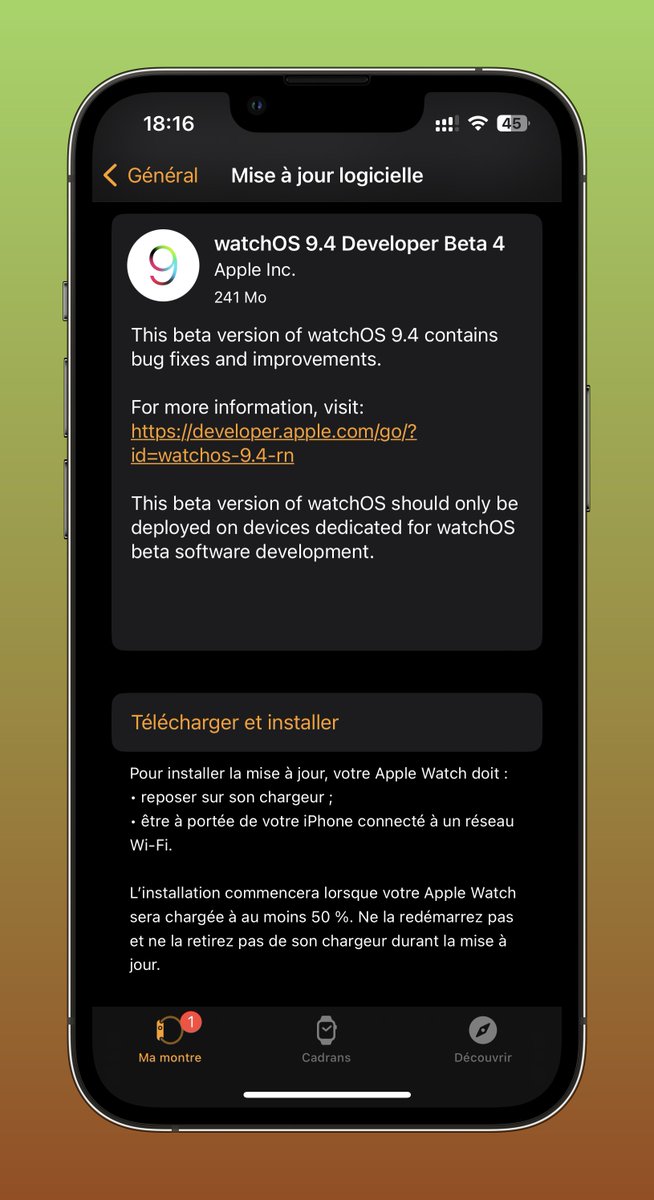 smartechdaily's tweet image. أبل أطلقت كذلك تحديث #watchOS9.4 Beta 4 للمطورين