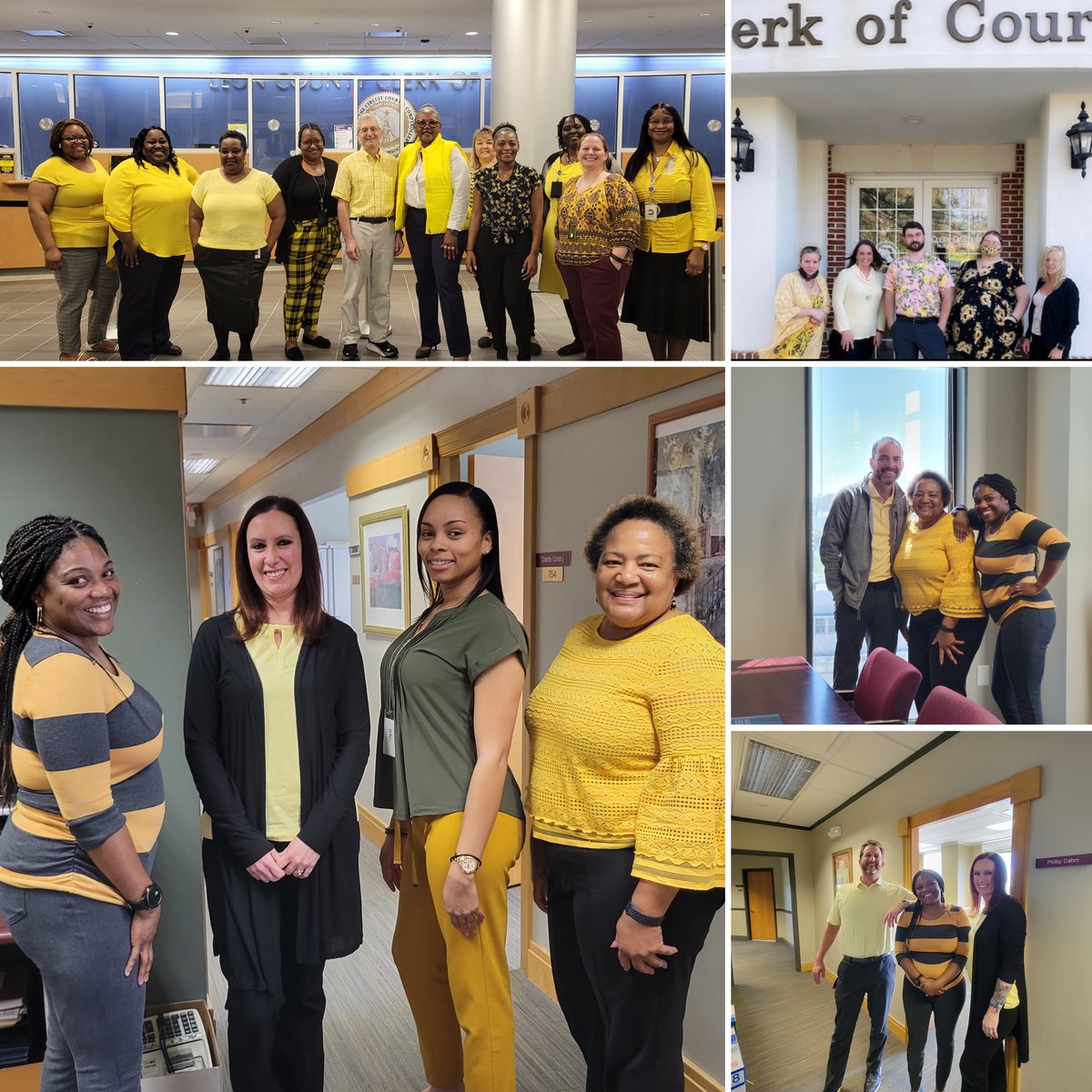 FloridaClerks's tweet photo. Many Clerk of Court offices celebrated government in the sunshine by wearing yellow yesterday!

#SunshineWeek #SunshineWeek2023 #FLClerks #ClerksServeFL https://t.co/hbw9TlOazS
