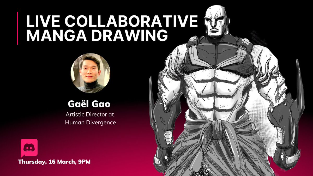 HumanDivergence's tweet photo. LIVE MANGA DESIGNING #2 🎨

Join our live drawing session! 🧬 We'll select one of our community's stories and turn it into manga drawings.

➡️ 📆 Thursday 16 March, at 9PM CET https://t.co/R6hwZW9IhB