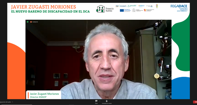 danocerebralgal's tweet photo. Comezou o webinar "O novo baremo de discapacidade no DCA" organizado por #FEGADACE e impartido por #JavierZugastiMoriones, Director da #ANADP. Conéctate aquí: https://t.co/IvAoXmfiHd
Código de acceso: 134152
#ProyectoRUMBO #RumboFEGADACE #DanoCerebralAdquirido #DCA https://t.co/wQGIvl3p71