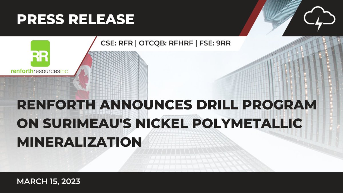 RedCloudFS's tweet image. @RenforthRes Announces Drill Program on Surimeau's Nickel Polymetallic Mineralization
ow.ly/yCr550NjcOz

$RFR $RFHRF #Renforth #Mining #MiningNews #News #NewsRelease #Nickel #Resources #Polymetallic #Drilling #Exploration