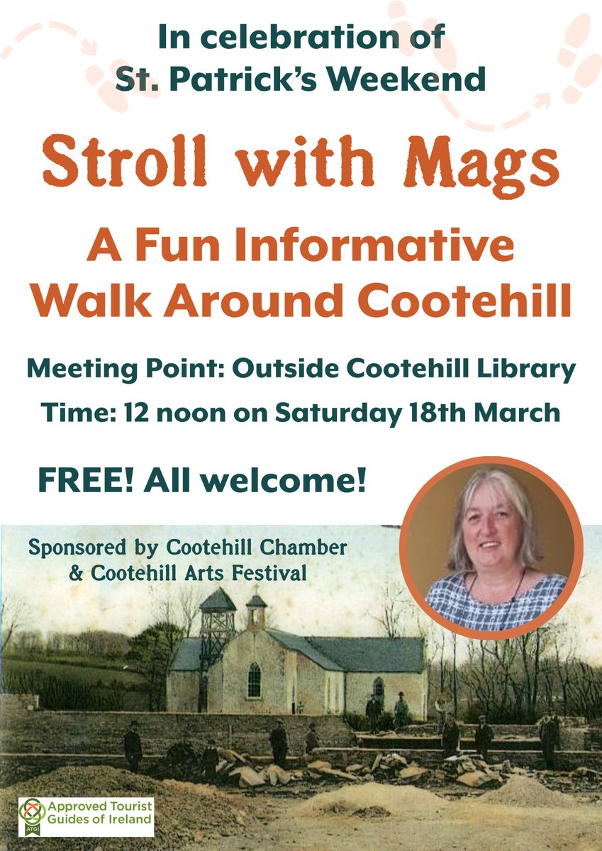 Cavan Library Service (@cavanlibrary) on Twitter photo Lets Stroll with Mags this weekend!
A fun informative walk around Cootehill
Meeting outside Cootehill Library at 12noon on Saturday 18th March.
#StrollWithMags #CootehillLibrary
<a href="/CootehillC/">Cootehill Chamber</a>
<a href="/CootehillArts/">Cootehill Arts Festival</a> Lets Stroll with Mags this weekend!
A fun informative walk around Cootehill
Meeting outside Cootehill Library at 12noon on Saturday 18th March.
#StrollWithMags #CootehillLibrary
<a href="/CootehillC/">Cootehill Chamber</a>
<a href="/CootehillArts/">Cootehill Arts Festival</a>