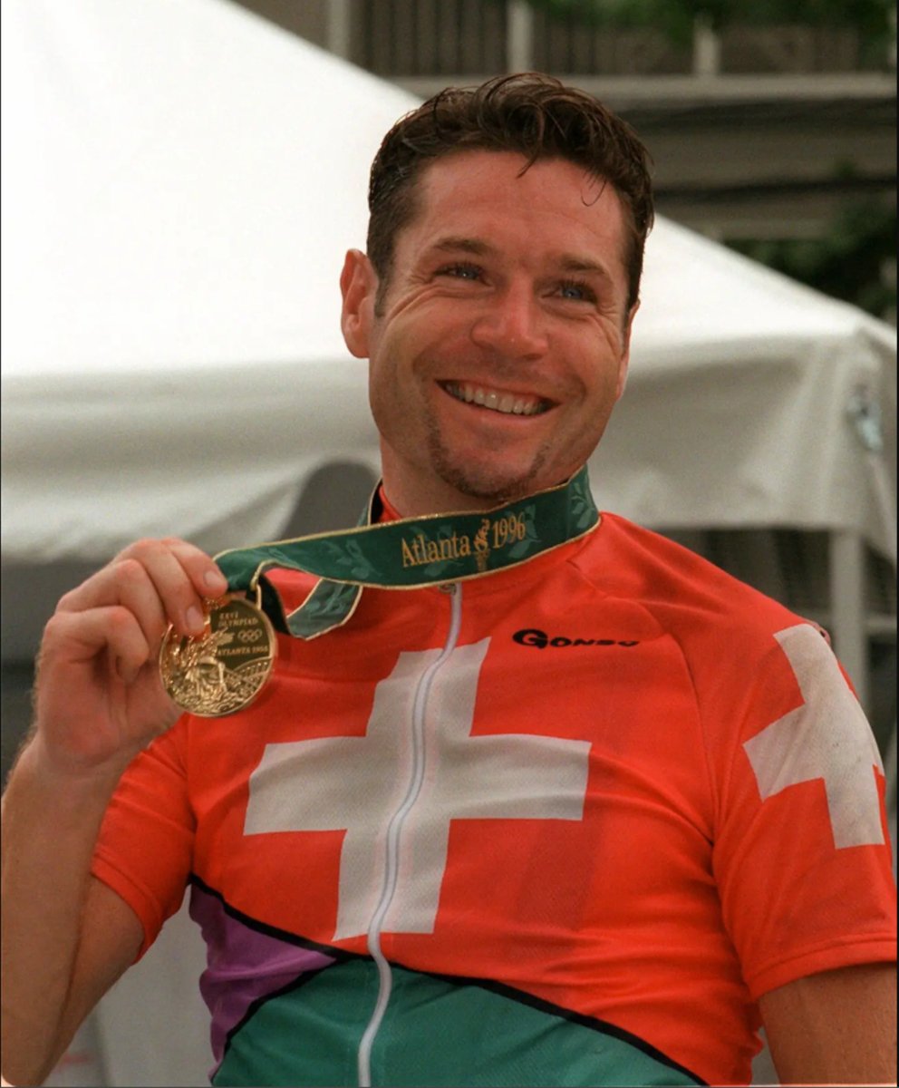 Miroir2Cyclisme's tweet photo. Le champion olympique des Jeux d'Altanta 1996 et ancien coureur de chez Helvetia - La Suisse, Pascal Richard, fête ses 59 ans aujourd'hui. On lui souaite un très bon anniversaire 🎂
📸 DR / E. Garnier / L'Equipe
#PascalRichard #Atlanta1996 #cycling #cyclisme #ciclismo https://t.co/FmNHdWyl6X