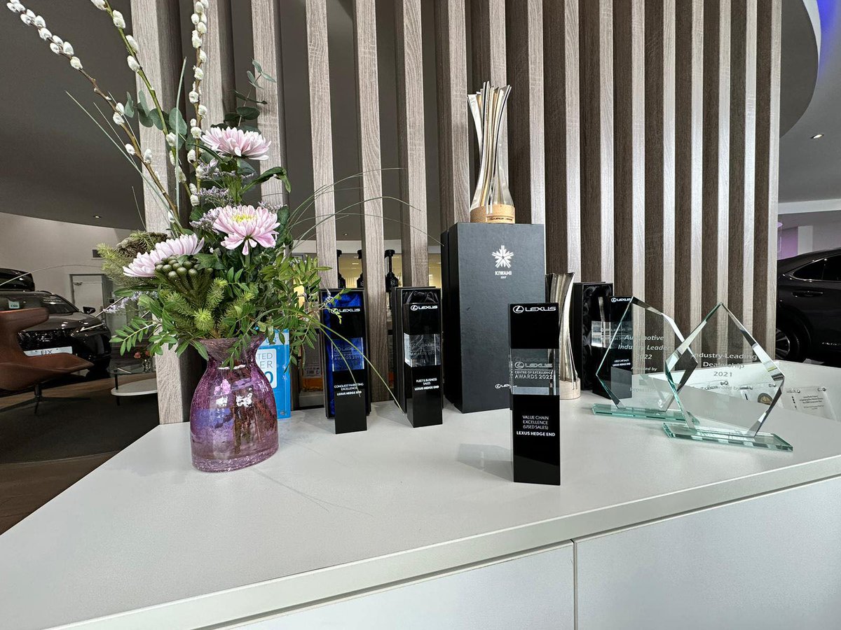 Last month, #Lexus Hedge End were delighted to have been awarded Best Used Car Centre at the 2022 Lexus Centre of Excellence Awards. 

We'd like to take this opportunity to congratulate our team on their fantastic efforts - we look forward to seeing what this year will bring!