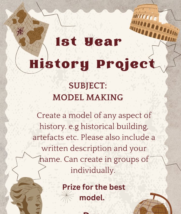 #histedchatie #historyweek #getready #jchistory

 History Week is nearly here 
27th-31st March

First Years! Get Creative!!