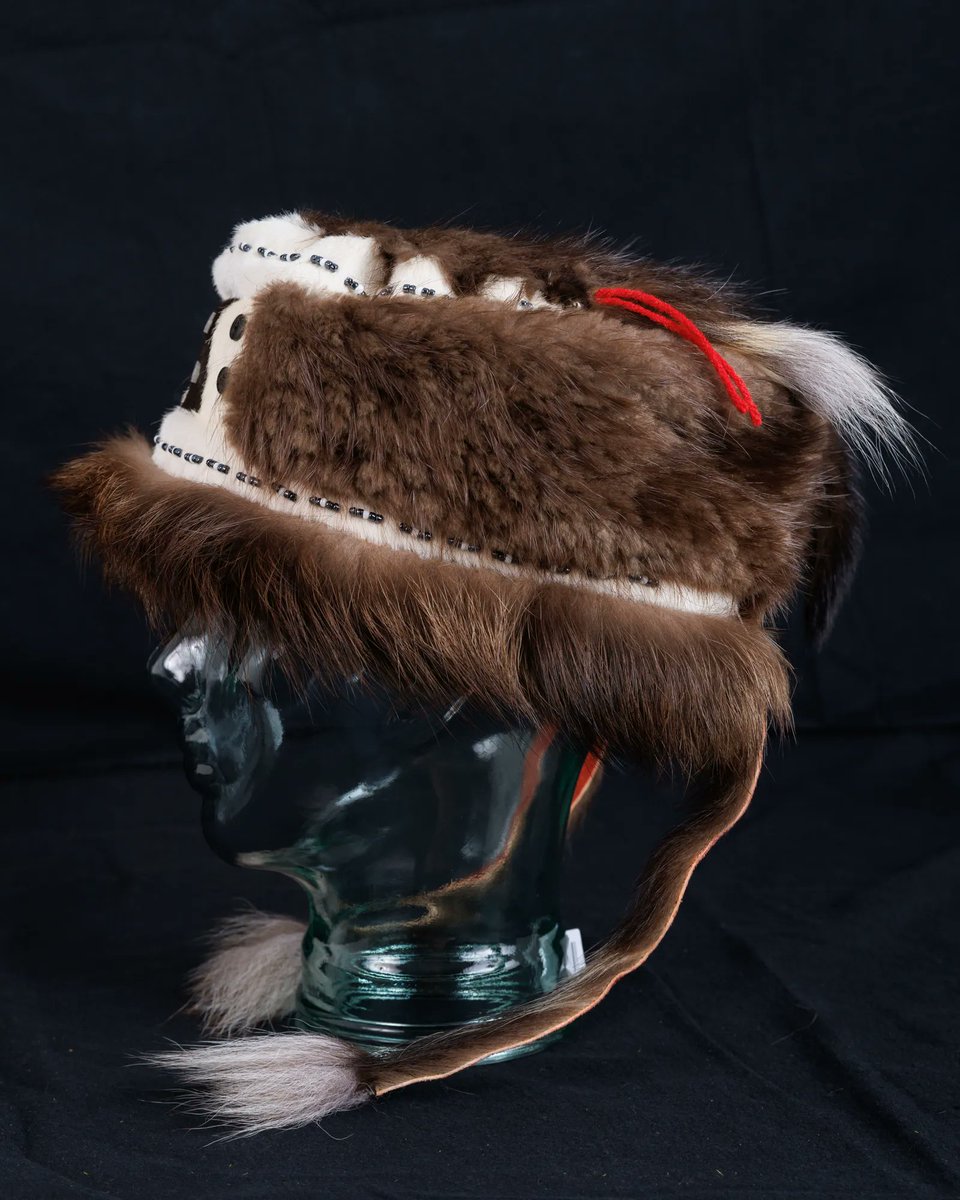 the_rivr's tweet photo. Emily Johnston, a Cup’ik Native artist from Nunivak Island, crafted this fur &amp; button hat using naturally sourced materials. This beautiful hat will be available during the virtual and in-person live auction on March 25. Get your tickets here  ➡️ https://t.co/05UllAXyZc https://t.co/QrNsGXOQYu