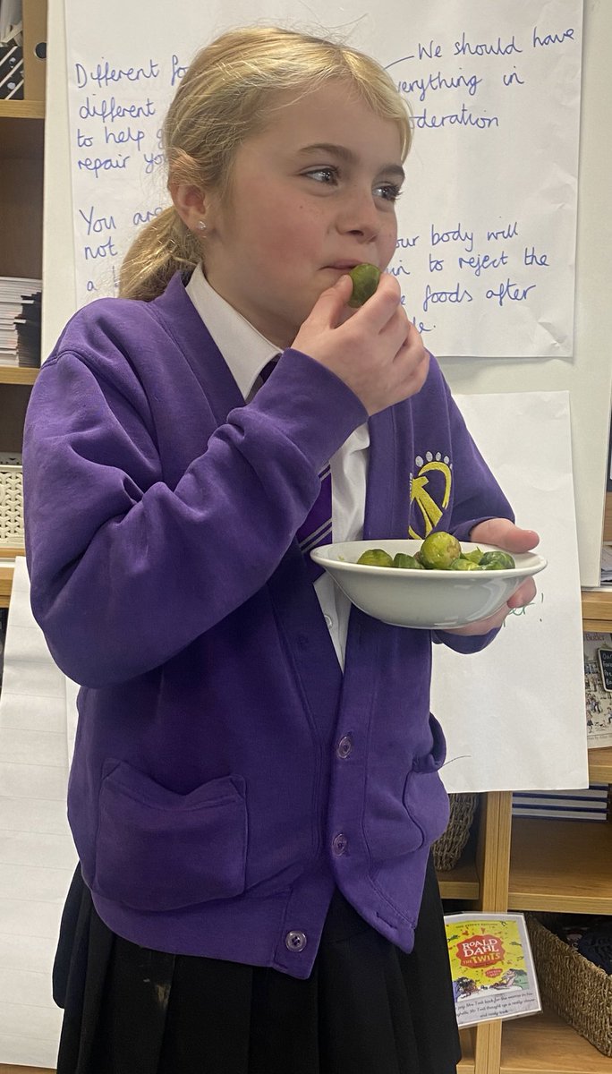 BirchwoodCE's tweet photo. 🫣Year 5 eating cold brussel sprouts all in the name of science today for #BritishScienceWeek2023 - we are exploring what would happen if we ate the same foods everyday - especially if we didn’t like the food! @allaboutstem @priscigeeks #bcepsyear5 #bcepsscienceweek https://t.co/9eXk71aJZK