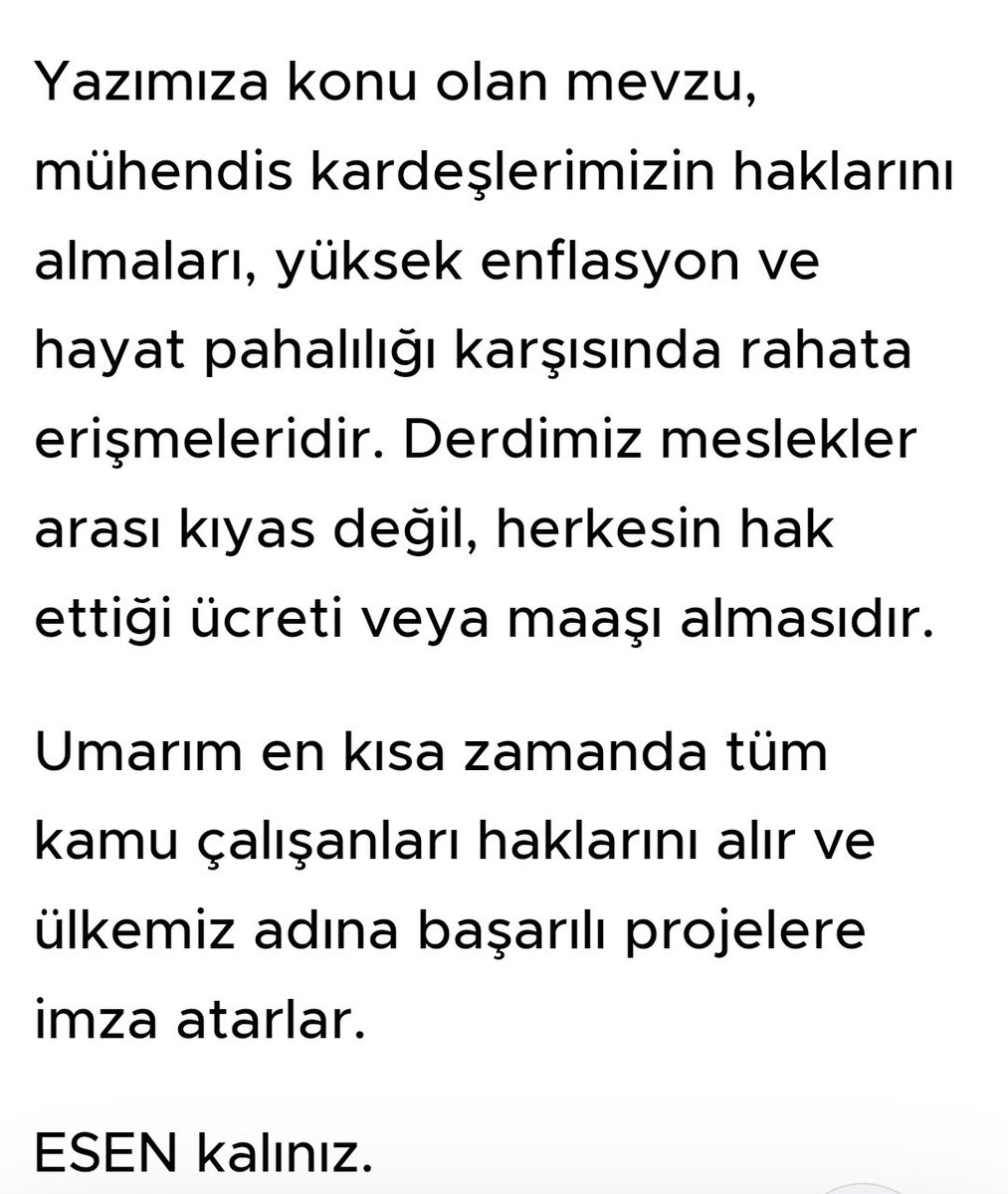 Tüm kamu mühendisi meslektaşlarımın okumasını tavsiye ediyorum ⬇️🙏🙏
#GundemKamuMuhendisleri <a href="/kaMUhendisleri/">Kamu Mühendisleri Platformu</a> <a href="/turangazetesi23/">TURAN GAZETESİ</a>