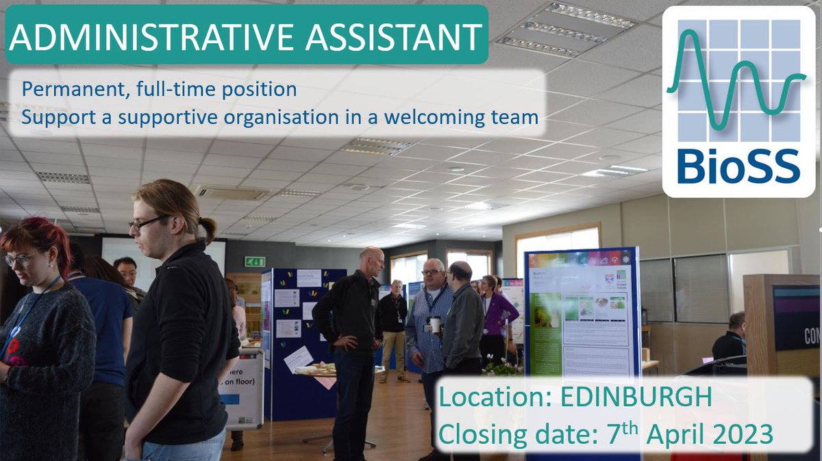 BioSScotland's tweet image. 🚨We&apos;re hiring! 

BioSS keeps growing: we need more administrative support to organise events, update and maintain records, assist staff and more! Join us!

Further details: bioss.ac.uk/vacancies/bios…

#EdinburghJobs