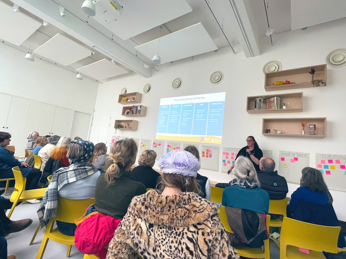 bexenglish's tweet photo. An inspiring and active #greenday @newlynexchange today 💚 Brilliant presentations from @CwallWildlife @MountsBayMarine #growinglinks @CornwallCouncil #cornwallclimatestories - from food &amp; sea charters, citizen science and sea grass to waste management, so much to think about! ✨ https://t.co/hCo4L4qluH