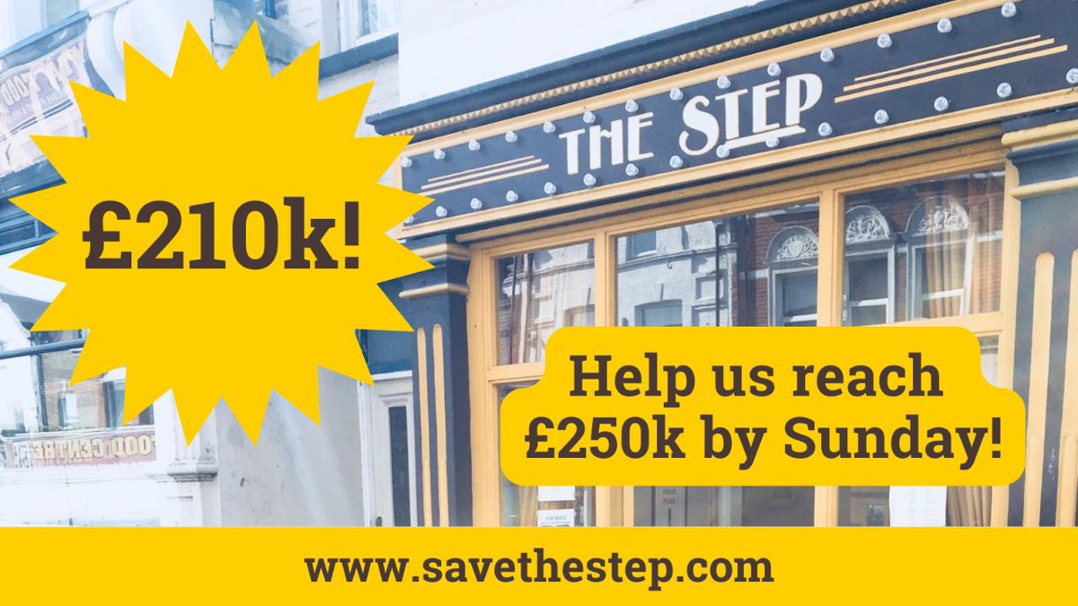 Four days left to Save The Step! We're getting closer to opening the doors again.

Help us meet our target and invest now! savethestep.com

#savethestep #myddletonroad #bowespark #boundsgreen #haringey #northlondon #communitypubs #communityshares
