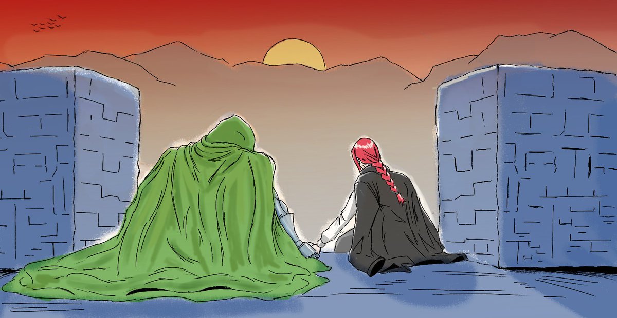 SenpaiHype's tweet photo. Doctor DOOM and Makima watching the sunset at Castle DOOM. 

I've grown to love drawing these two. https://t.co/kfOlKKPREp