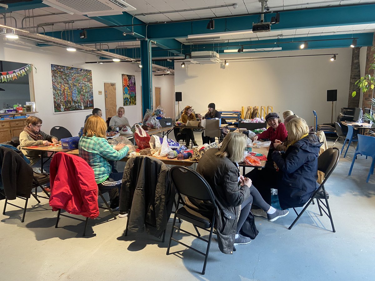 Chilled out aft at <a href="/TheValeMossley/">The Vale</a> crafting &amp; Kintsugiing at ♻️Sustain Social♻️

Cosy slippers, hankies for social change &amp; some rather lovely salvaged earthenware bottles

Back at The Vale next Weds for ♻️Sustain Social♻️ repair café 🛠️ bring your broken or unhappy things…
