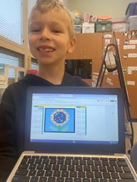 saminfirstgrade's tweet photo. This first grader loves multiplication! Everytime he gets an answer right, it completes part of the artwork! https://t.co/INCzBdBElQ