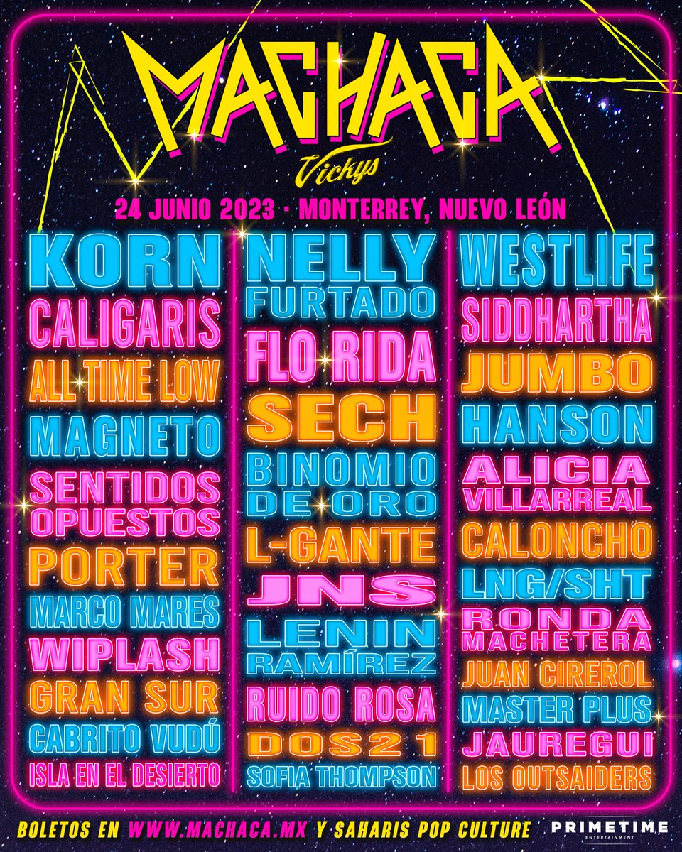 ¡Raza! Ya se armó la <a href="/MachacaFestival/">Machaca</a>   😎 🤟 
24 junio 2023 💥 Monterrey, Nuevo León. 

🎟️ Boletos en machaca.mx y sucursales <a href="/SaharisPopCult/">SaharisPopCulture</a> 

#Machaca2023