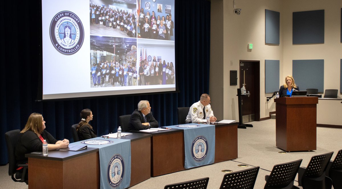 hillsclerk's tweet photo. Today Clerk Cindy Stuart hosted a panel featuring 2 survivors, a Judge and @HCSOSheriff. This panel was created to augment the training that Clerk Stuart's staff has already received on how we can make a difference.
#HillsClerk #ClerkCindy @declarenomore @13thCourtFL @sao13th https://t.co/Ngv1jTcowO