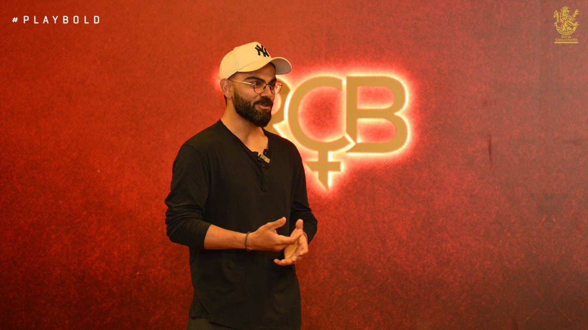 RCBTweets's tweet photo. How to turn a Setback into a Comeback - who better to talk about this! 🙌

Extremely grateful to @imVkohli for spending time with the team and motivating them before today’s match! 😇 

Video at 9 am tomorrow! 🎥

#PlayBold #ನಮ್ಮRCB #WPL2023 #UPWvRCB https://t.co/wuWZkfxsAo