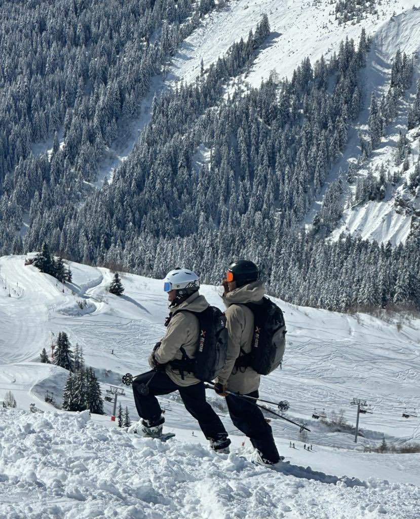 Snoworks's tweet photo. Masters at work. Don’t rush. Take your time. Survey the landscape. Know the history. Make decisions based in knowledge and experience. Have the right kit. Ski sensibly. Then enjoy. With Euan Gardiner, Nick Quinn and Jenny Gardiner. Backcountry in La Plagne. https://t.co/pl239ZWX4O