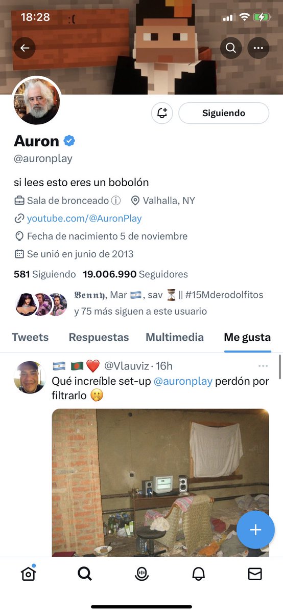 amoremio_4's tweet photo. Auron también llegó a los 19M en twiiter..🫶🏻🤍 https://t.co/NrstM5hG76
