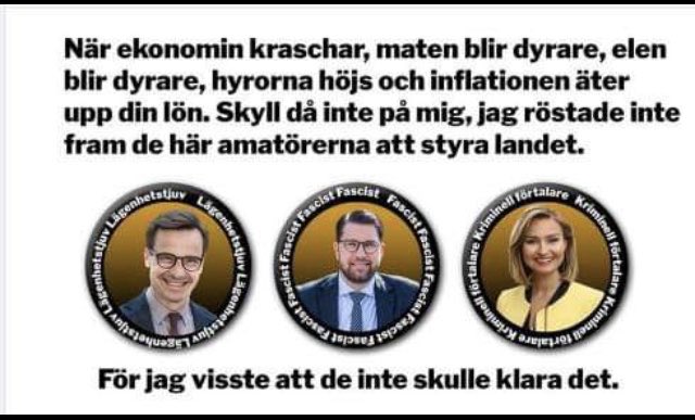 bossemicro's tweet photo. Alla som röstade blåbrunt är medskyldiga! https://t.co/PQFIDGa3n3