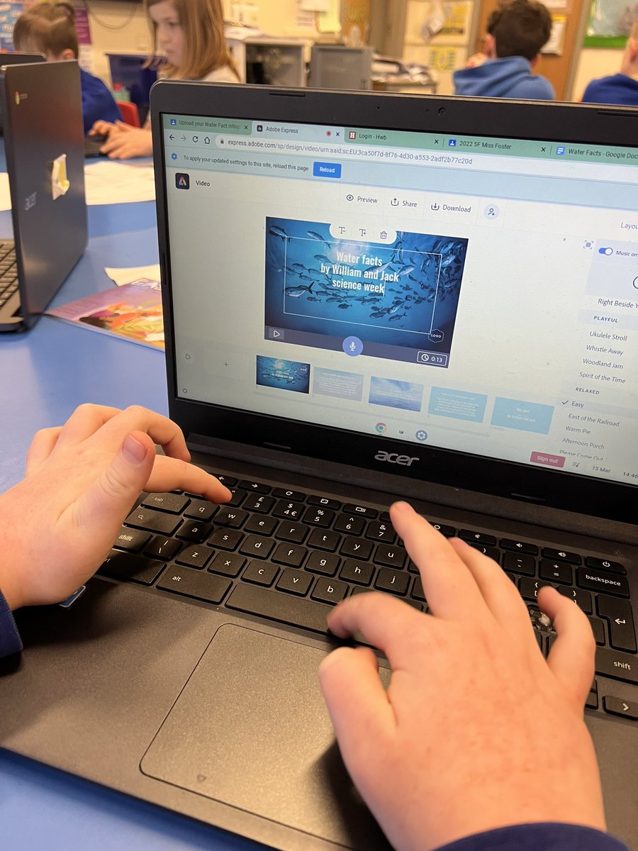 LitchardPrimary's tweet image. 5F are having a great time taking part in a live workshop with @dom_traynor and @AdobeExpress creating an infographic and video for #STEMweek2023 @CSC_DigiLearn @HwbAddysg_Cymru @AdobeForEdu