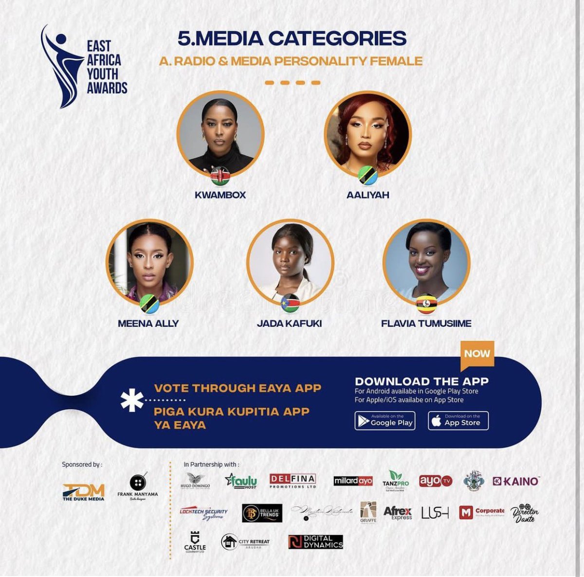 kafukijada's tweet photo. I’m nominated for East Africa Youth Awards for the category of Radio and Media personality female. 

 kindly vote for me by clicking on the link below…

https://t.co/ZQUi4T8EFj

#SSOT https://t.co/fX3yXbdmJw