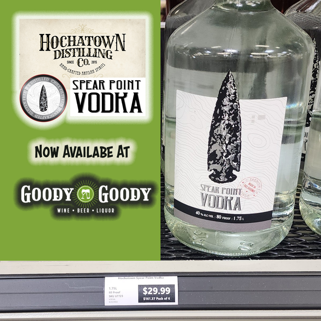 Exciting news! You can now find Hochatown Distilling Company's Spear Point Vodka at Goody Goody locations near you! 
<a href="/goodygoodybev/">Goody Goody Liquor</a> #HochatownDistilling #craftpridedistributors #vodka #spearpointvodka 
<a href="/IlfreyDesign/">Ilfrey Media</a>