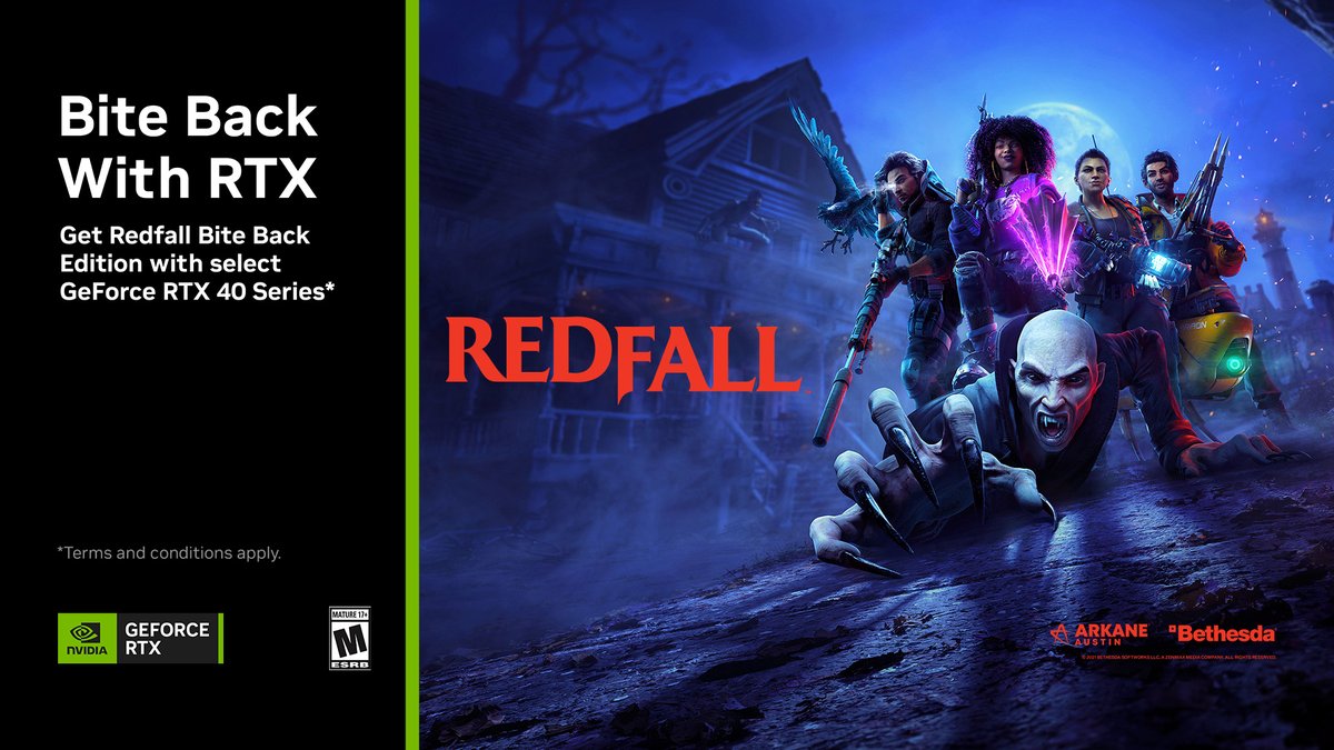 DigitalStormPC's tweet photo. While supplies last get a special REDFALL Bite Back Edition when you purchase qualifying @NVIDIAGeForce RTX 40 series GPU with your DIgital Storm PC.

Learn more: https://t.co/gPqsl5d33u https://t.co/BrjCeAyvAP