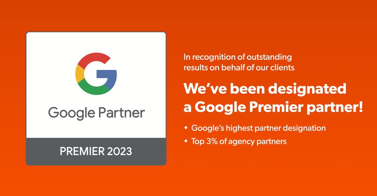 SO happy our digital marketing team <a href="/ohointeractive/">OHO Interactive</a> has been recognized with the highest partnership level from Google Ads – Google Premier! We achieve outstanding results on behalf of our clients &amp; this places OHO in the top 3% of agencies.  #highered #hcmktg
