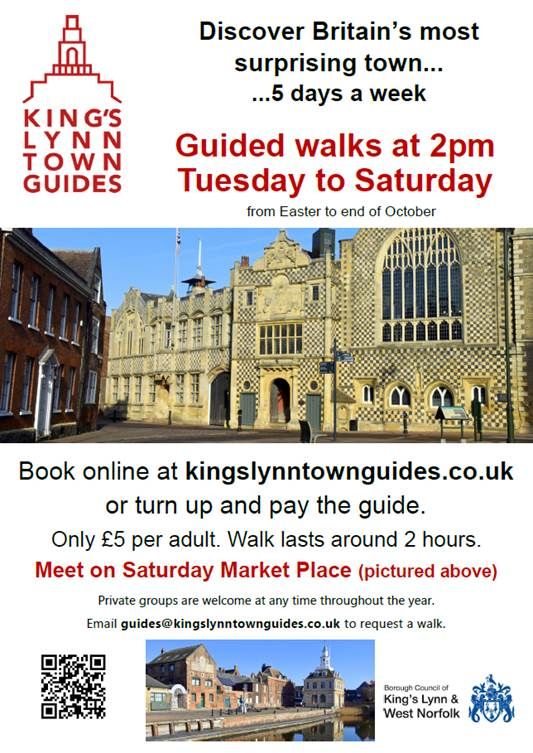 KL Town Guides (@kltownguides) on Twitter photo Now taking bookings from 4th April.
2pm every Tuesday - Saturday.
Full details of all walks on our new website kingslynntownguides.co.uk
#ENGLAND #Norfolk <a href="/VisitWNorfolk/">Visit West Norfolk</a> Now taking bookings from 4th April.
2pm every Tuesday - Saturday.
Full details of all walks on our new website kingslynntownguides.co.uk
#ENGLAND #Norfolk <a href="/VisitWNorfolk/">Visit West Norfolk</a>