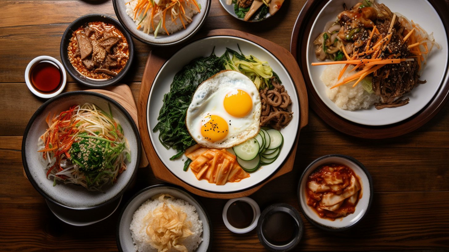 Nick St. Pierre on Twitter "overhead food photography, Bibimbap, Korean restaurant ar 169