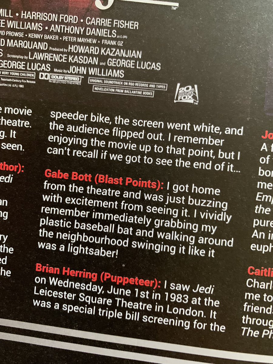 blast_points's tweet image. How cool is this?  Totally honored to be featured in @STARBURST_MAG alongside so many friends celebrating The Greatest Film of All Time, RETURN OF THE JEDI.  Such a cool tribute and thanks to everyone involved.