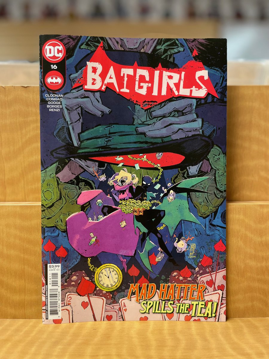 The Batgirls fall down a rabbit hole of mischief and wonder. But there’s a bottle that says “Drink me,” and it should be perfectly safe to drink, right? Pick up Batgirls #16 from #DCComics to see what happens!  
@beckycloonan @michaelwconrad @neilgooge @geraldohsborges #RicoRenzi