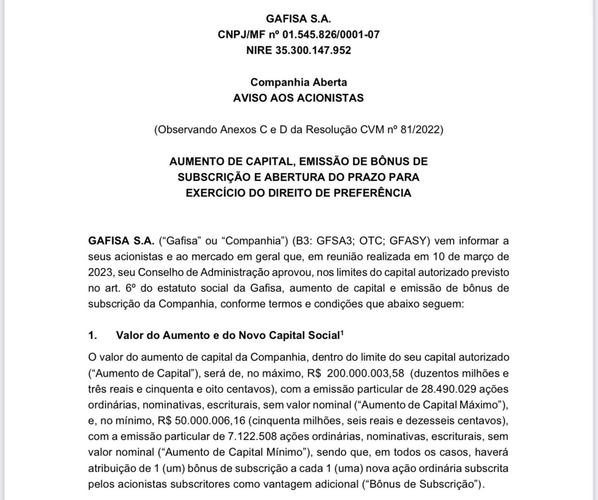 verch_cesar's tweet photo. Enquanto @vtimerman é censurado por denunciar a barbarie e o escárnio que está sendo feito na Gafisa, a empresa faz o 2o aumento de capital em 2meses, com a promoção pague menos de 1 ação e leve 2 https://t.co/ljGlgQrRVy