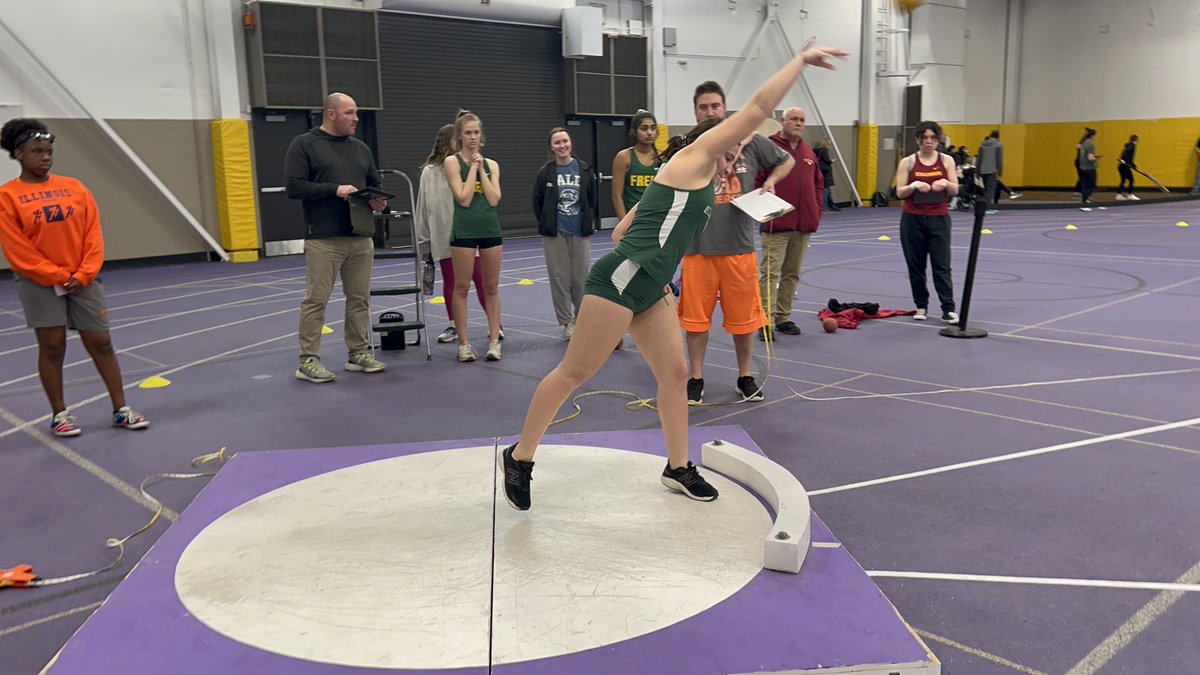 Julia and Sophia both PR in the shot put