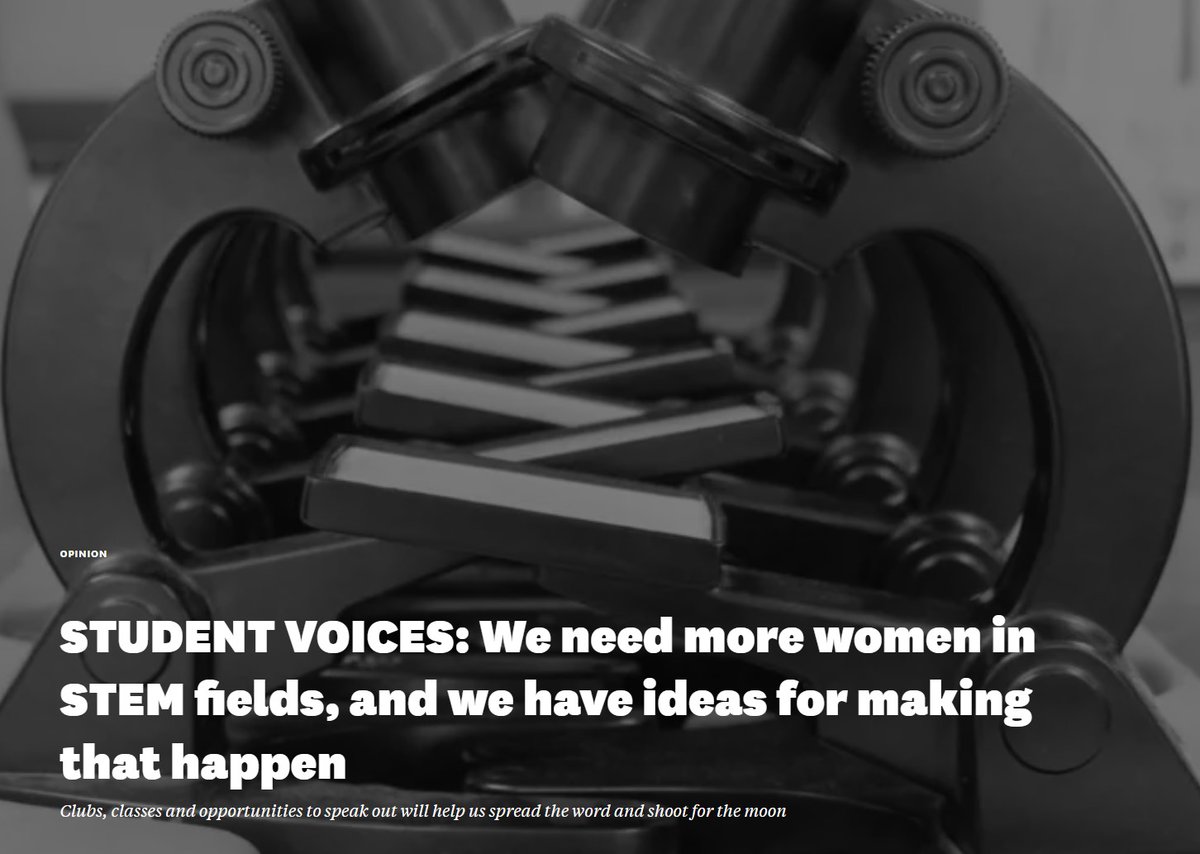 STUDENT VOICES: We need more women in #STEM fields, and we have ideas for making that happen. Clubs, classes and opportunities to speak out will help us spread the word and shoot for the moon: tinyurl.com/2gqgv8wy via <a href="/hechingerreport/">The Hechinger Report</a>, <a href="/girlsmoonshot/">Million Girls Moonshot</a>