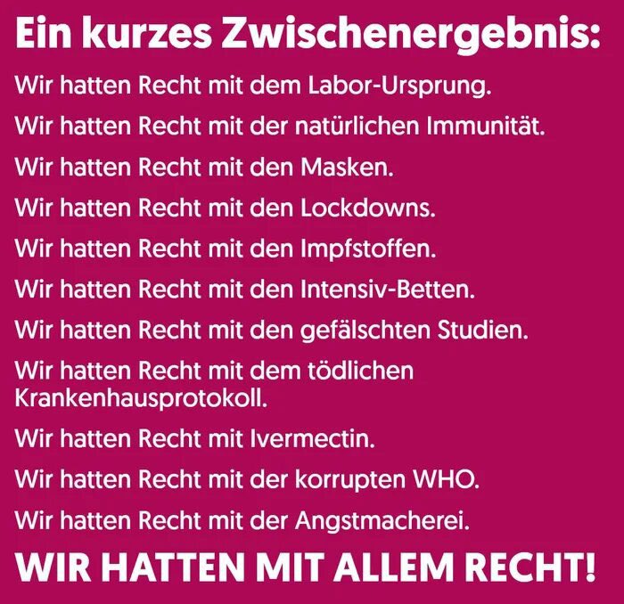 marielibertaer's tweet photo. Wir hatten mit ALLEM recht!
#LauterbachHinterSchwedischeGardinen #LauterbachFaelscht #Lauterbachluegt
#WHOGitmo #VdLGitmo #MerkelGitmo #SpahnGitmo #BionTechGitmo #PfizerFiles https://t.co/CK5ebgfjYd