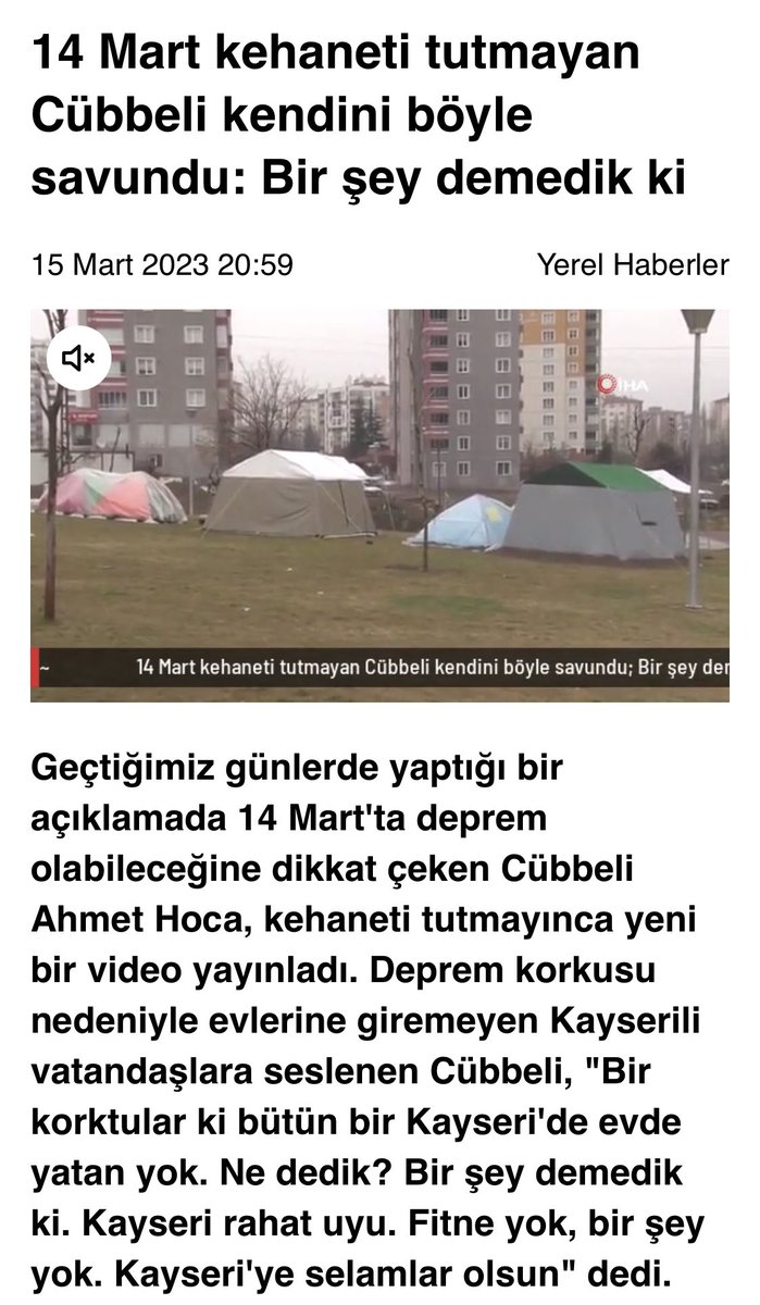 Şu hokkabaza inanıldı ya yazıklar olsun bizim insanımızada olanlardan ibret alıp önlem alınacak yerlerde iken sarsıntı olmadan milleti sokağa döktü yazık Cübbeli Ahmet hoca kul hakkına girdin #kayseri #kayserideprem #kayserisondakika