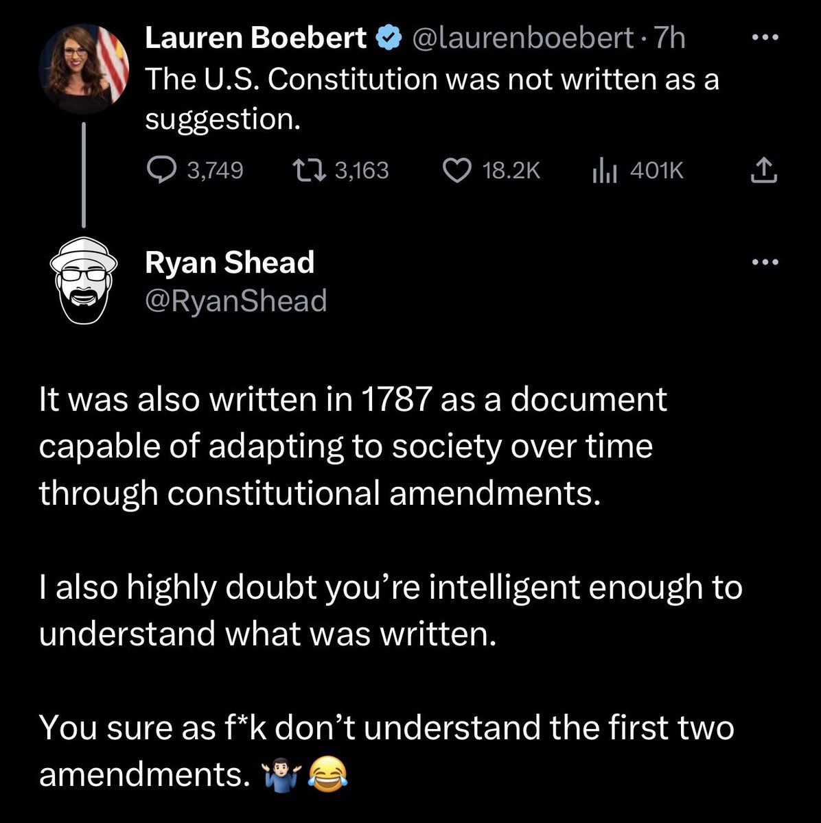 illuminate_z's tweet photo. #LaurenBoebertIsSoDumb 
#BobbleheadBoebert #WifeOfAPedo https://t.co/OsrMXnsz08