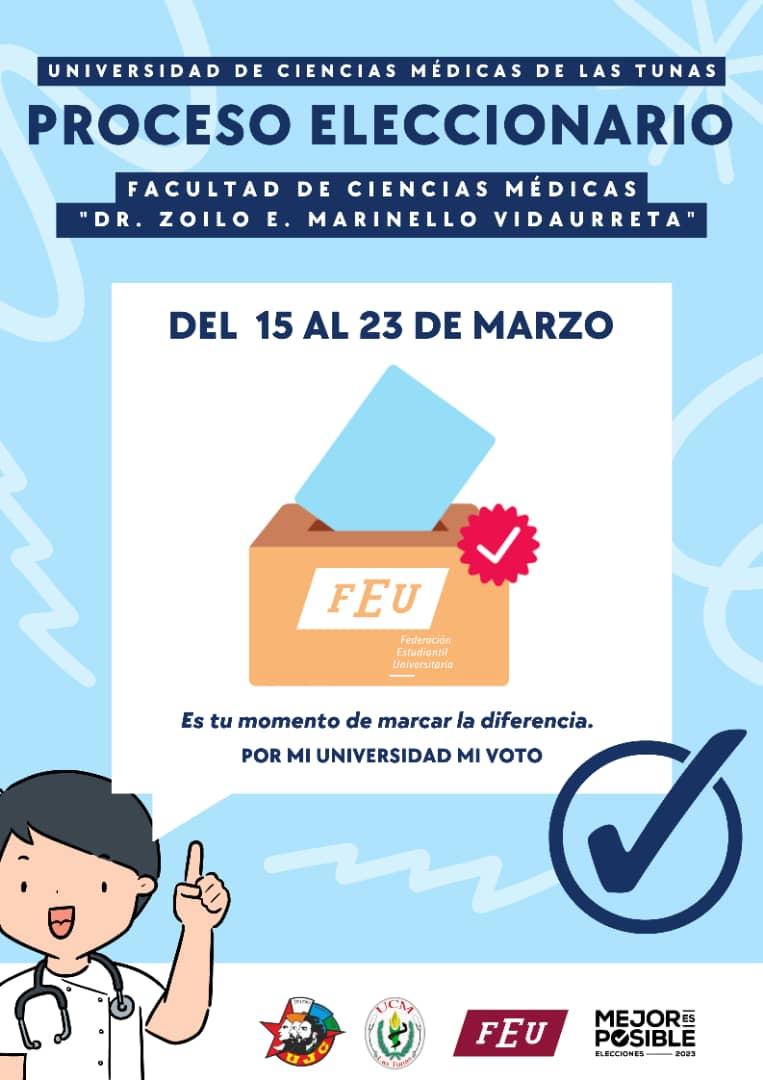 Nuestra Facultad desde hoy inicia su proceso eleccionario!! Si estudias en la misma, no dejes de pasar por las urnas para realizar tu voto😉🩺🌵❤️ #PorMiUniversidadMiVoto