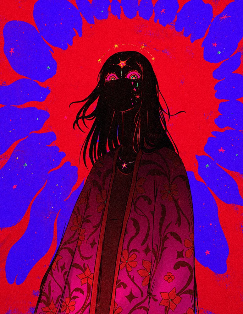 JMFenner91's tweet photo. I feel like I just figured out my 'iconic' art recently. Bright colors &amp; shadowy figures are my thing? ❤💙 https://t.co/MbxkFyE1dg