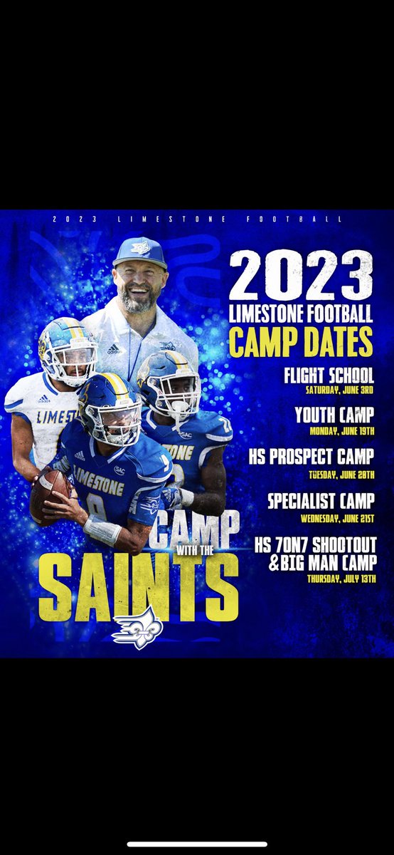 CoachL59's tweet photo. 🪨@LimestoneFB is the place to be this summer! Opportunities for anyone wanting to compete and get better ⚜️✈️ https://t.co/9t12BJ7ZZI