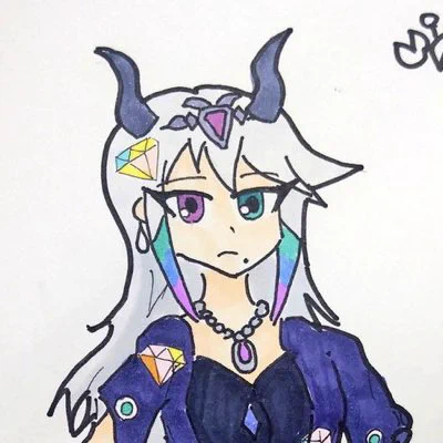 #新しいプロフィール画像むらサメちゃんに描いてもらった奏夜花さん! 