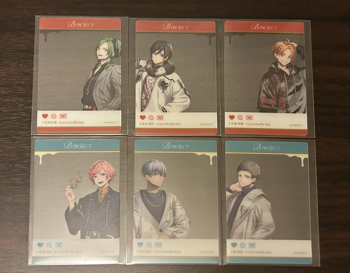 peakspider77's tweet photo. B-PROJECT Bプロ Love Shuffle Red Blue 交換

【譲】阿修 王茶利 野目 唯月 不動 殿

【求】北門1 是国 2愛染1 増長1
　　　7th. 増長1

纏めての方優先いたします。
別ツイのSNS風7th.阿修との交換◎
新宿池袋手渡しor郵送
宜しくお願いいたします。 https://t.co/JwVwDGX0Yf