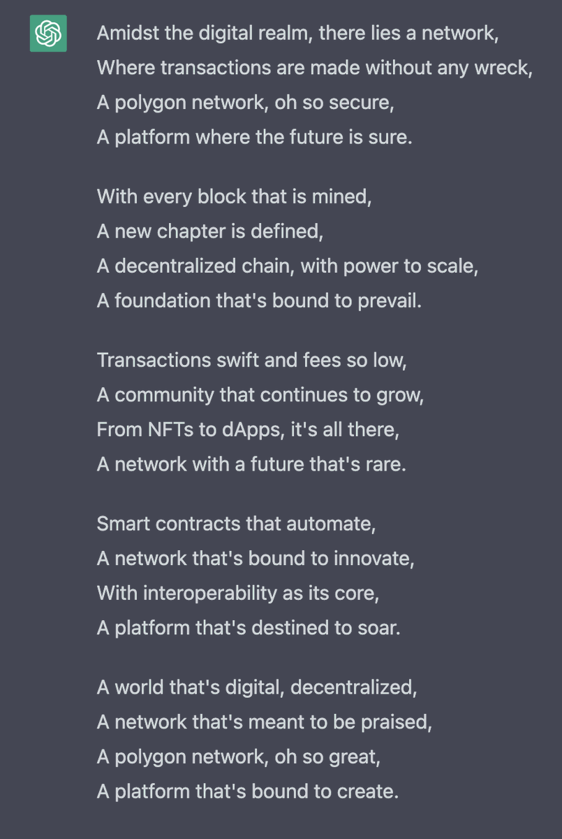 polygon_claire's tweet photo. #Polygon poem by #ChatGpt  💜😻 https://t.co/Q0WfTejhGT
