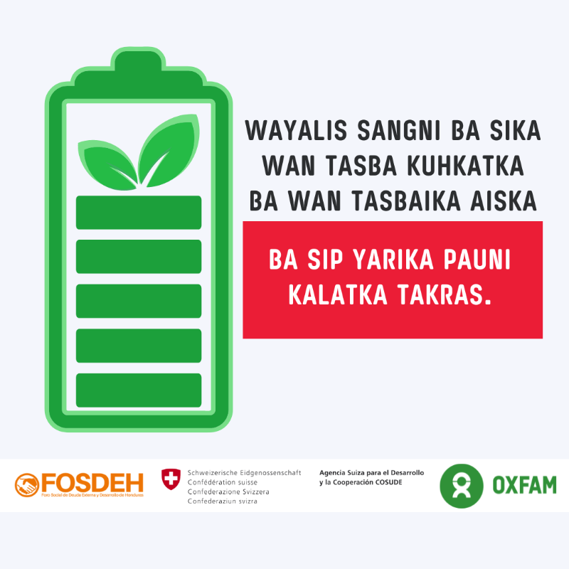 fosdeh's tweet photo. Mensaje del #FOSDEH al pueblo #Miskito, por una Transición Energética Justa, Sostenible, Responsable y Democrática:
Wayalis sangni ba sika wan tasba kuhkatka ba wan tasbaika aiska ba sip yarika pauni kalatka takras.
@oxfam_CA #transiciónenergética #mineralescríticos https://t.co/Fk3auQXwJ8