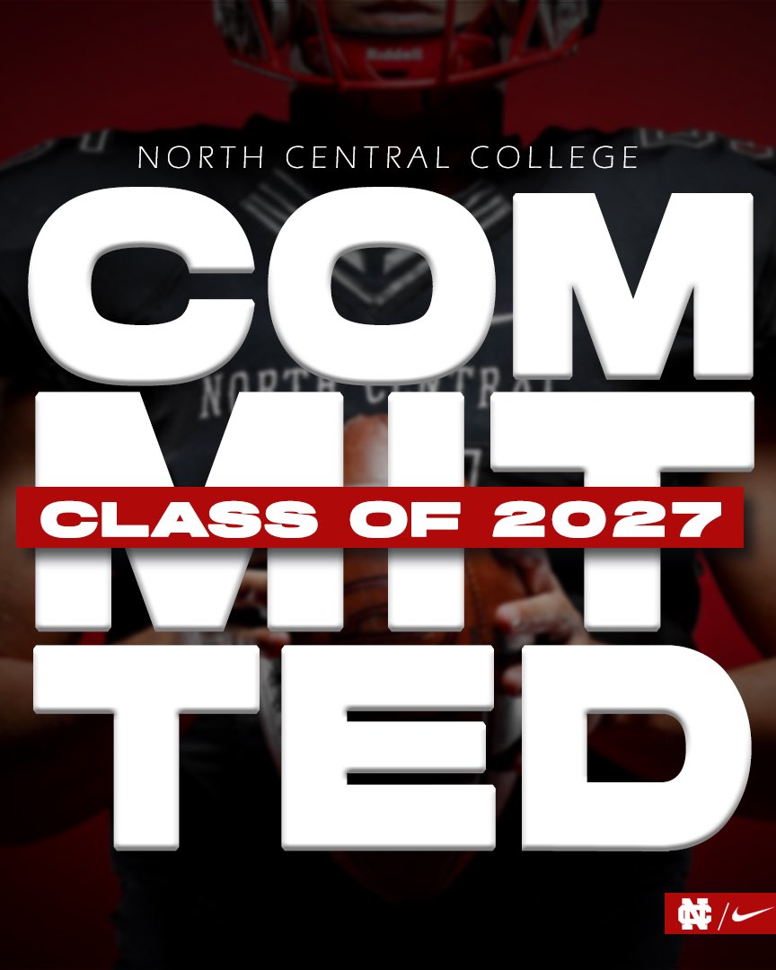Beyond happy to announce my commitment to <a href="/football_ncc/">NCC Football</a>! I want to thank everyone at the <a href="/SFStormfootbal1/">@SFStormfootball</a> program for giving me the opportunity to get to this point in my career,the coaches at north central for giving me the opportunity to compete at a great program,and my family