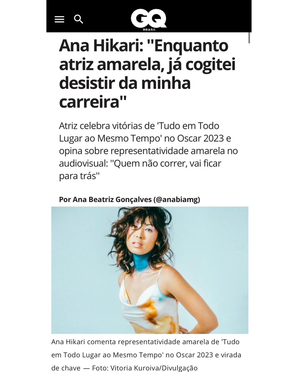_anahikari's tweet photo. Matéria linda pra @GQBrasil comemorando a conquista da Michelle Yeoh, porque sim, me deu um quentinho no coração esse Oscar. Aquela permissão pra gente sonhar grandão ❤️

LINK: https://t.co/NLA7MxyuiU https://t.co/hS1B7dNEgC